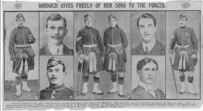 Dornoch Gives Freely of Her Sons to the Forces