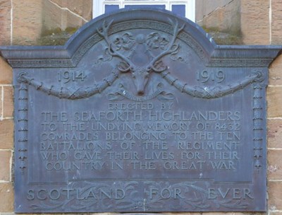 Seaforth Highlanders Memorial Plaque on Dornoch Courthouse