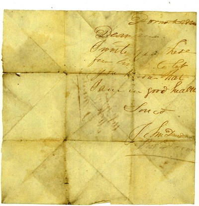 Letter to Ann Mackenzie from John Davidson 1853