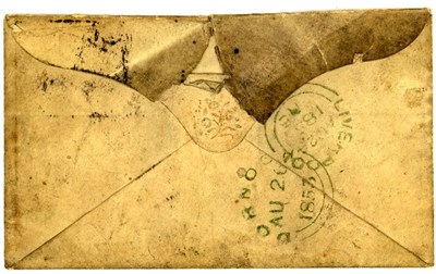 Postmarks on letter to Ann Mackenzie 1853