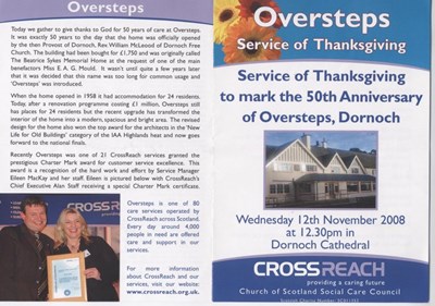Oversteps 50th Anniversary Service of Thanksgiving