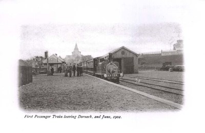 Photograph of train at Dornoch station