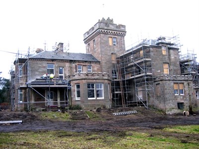 Burghfield Hotel during reconstruction work