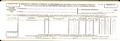 Railway Consignment Forms from Mound Station