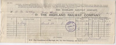 Highland Railway Company bill ~ 1913