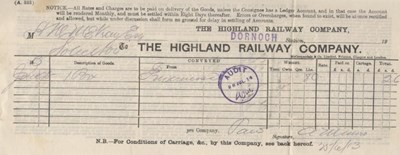 Highland Railway Company bill ~ 1913