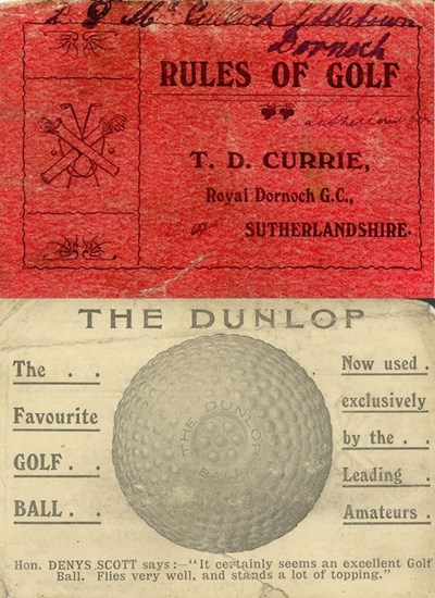 Royal Dornoch Golf Club Membership Card 1976-77