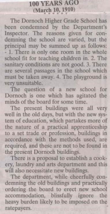 Dornoch Higher Grade School inspection report