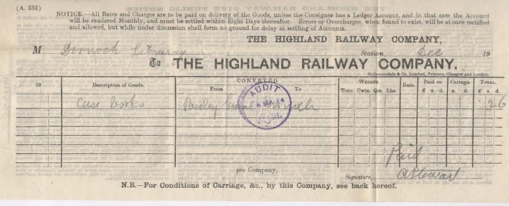 Highland Railway bill 1913