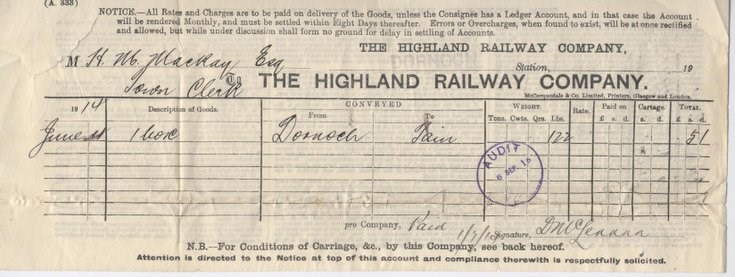 Highland Railway Co bill 1914