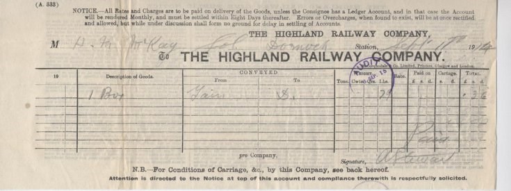 Highland Railway Co bill 1914