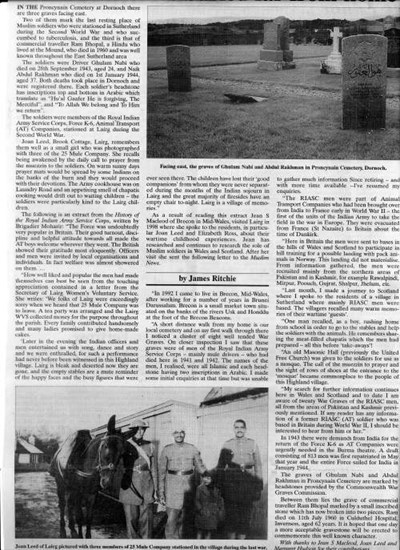 Dornoch War Memorial and Muslim soldiers