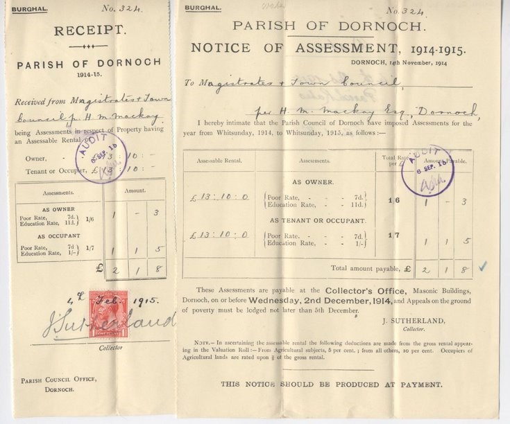 Parish rates 1914-15