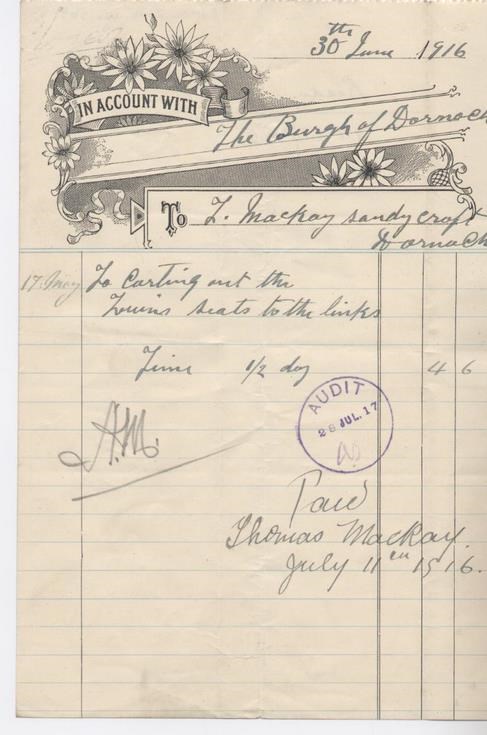 Bill for carting 1916