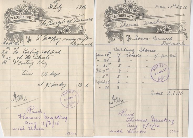 Bill for carting 1916