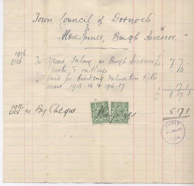 Bill from Burgh Assessor 1916