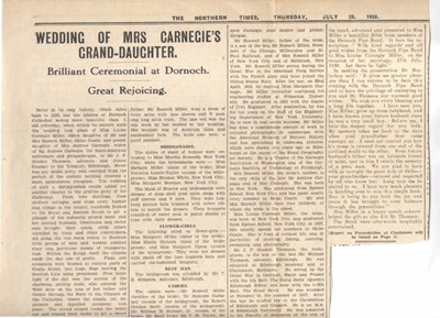 Wedding of Louise Carnegie Miller to J F Gordon Thomson