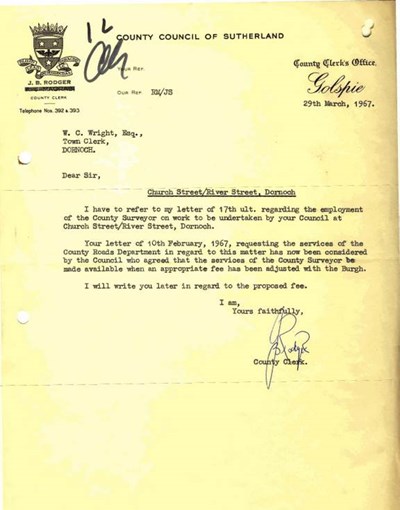 General correspondence on Church St - River St improvement