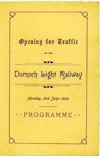 Programme for opening of Dornoch Railway