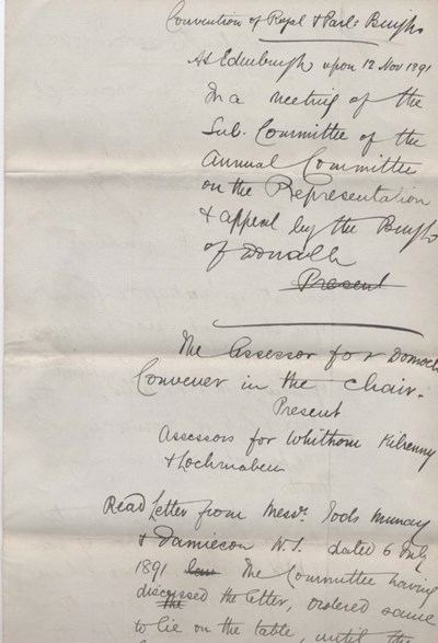 Minutes of Convention of Royal Burghs 1891