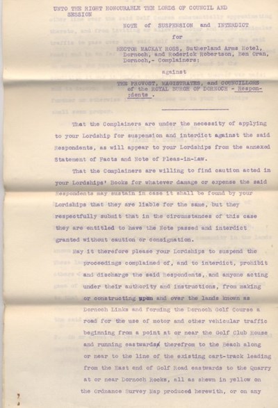 Interdict against council 1931