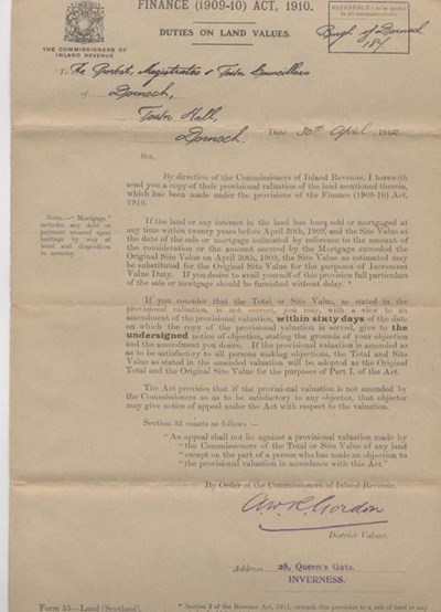 Papers relating to valuation of library 1912