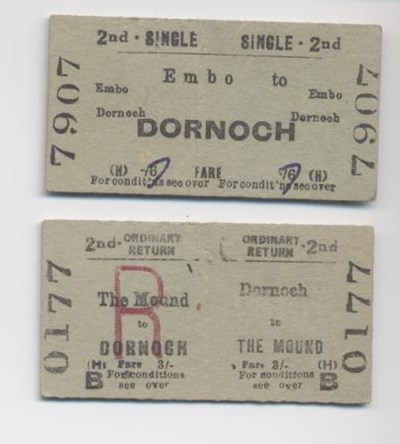 Railway tickets purchased by Angus Murray