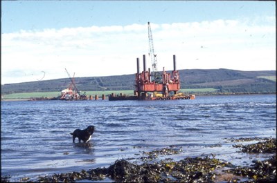 Dornoch Bridge construction 1989