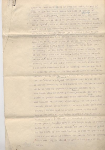 Articles of roup of property in Carnaig Street 1933