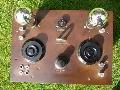 Top control panel of Gecophone two valve radion c 1924