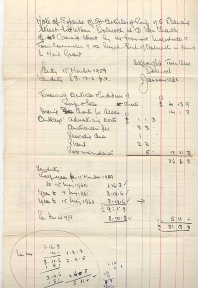 Note of expense 1962
