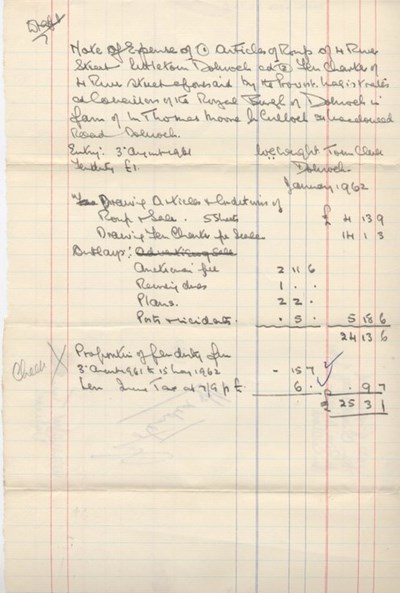 Note of expense 1962