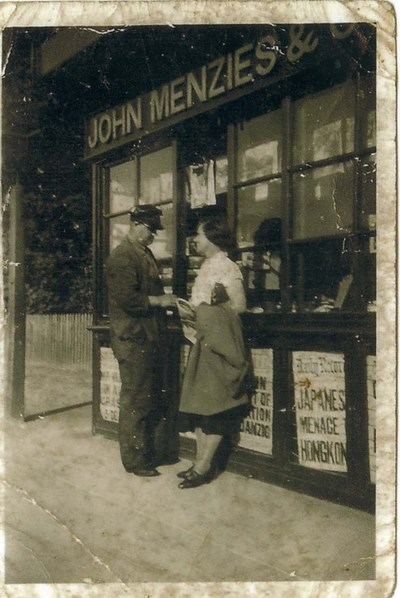 Tom Fraser and Jessie Henderson at Dornoch Station Menzies kiosk