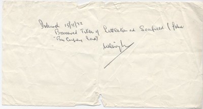 Receipt for Littleton and Seafield title deeds 1975