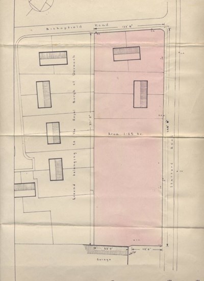 Plan of housing at Bishopfield Road 1954
