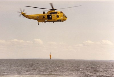 RAF Rescue helicopter exercise with Dornoch inshore rescue boat