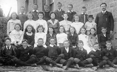 Dornoch Burgh School class, c. 1900, teacher, Mr W. Shaw.